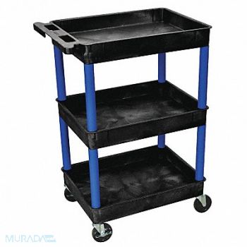 GRAINGER APPROVED Utility Cart 300 lb Load Cap. 3 Shelves, 8ZRY7