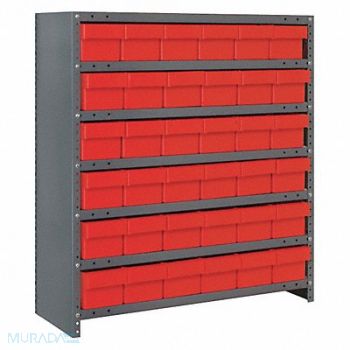 QUANTUM STORAGE SYSTEMS E7214 Enclosed Bin Shlvng 12x39x36in Red, 8ZW67