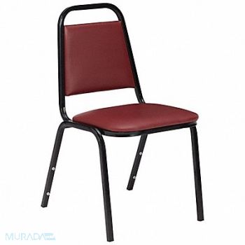 NATIONAL PUBLIC SEATING Stacking Chair Steel Burgundy/Black, 23PG09