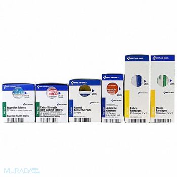 FIRST AID ONLY First Aid Kit Refill White 8 in H 6 in W, 800TL0