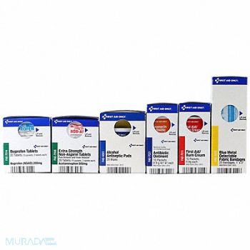 FIRST AID ONLY First Aid Kit Refill White 8 in H 6 in W, 800TL2