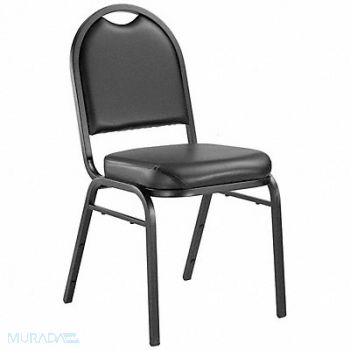 NATIONAL PUBLIC SEATING Stacking Chair Steel Black/Black, 23PG21