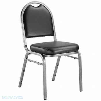 NATIONAL PUBLIC SEATING Stacking Chair Steel Black/Silvervein, 23PG13