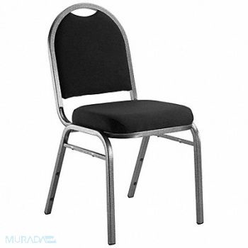 NATIONAL PUBLIC SEATING Stacking Chair Steel Black/Silvervein, 23PG16