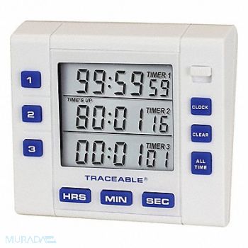 TRACEABLE Alarm Timer 3 Channel, 8URJ6
