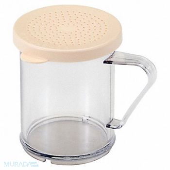 CAMBRO Shaker Salt/Peppr Clear w/Beige Lid PK12, 6ZEN0