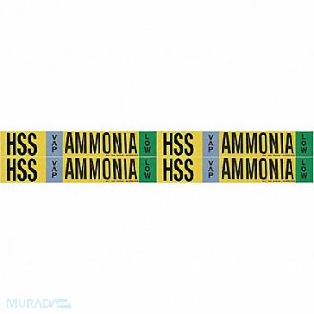 BRADY Pipe Marker Ammonia 1 1/8in H 7in W, 9AEM9