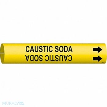 BRADY Pipe Marker Caustic Soda 2 in H 2 in W, 9AGC3