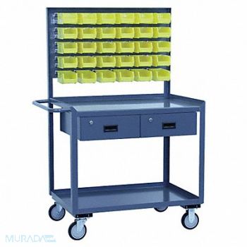 JAMCO Mobile Wrkstion Steel 36 L 30 W 2 Shelf, 9AM69