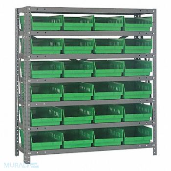 QUANTUM STORAGE SYSTEMS E1524 Bin Shlvng 18inx39inx36in Green, 9CCM5