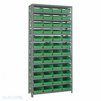QUANTUM STORAGE SYSTEMS E1508 Bin Shlvng 12inx75inx36in Green, 9CCN2