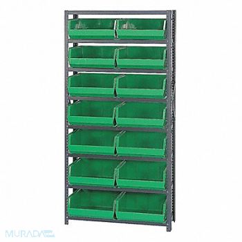 QUANTUM STORAGE SYSTEMS E1500 Bin Shlvng 12inx75inx36in Green, 9CCP2