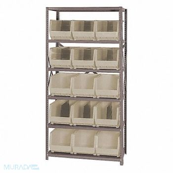QUANTUM STORAGE SYSTEMS E1502 Bin Shlvng 18inx75inx36in Ivory, 9CCP3