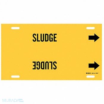 BRADY Pipe Marker Sludge 8 in H 16 in W, 9CNY8