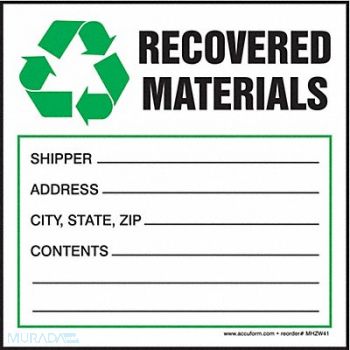 ACCUFORM DOT Handling Label Waste 4 W PK100, 9MX33