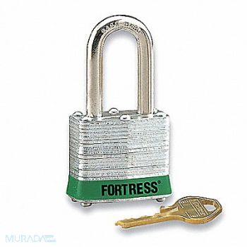 GRAINGER APPROVED Lockout Padlock KD Green 1-1/4 H, 9CY55