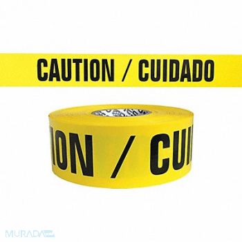 GRAINGER APPROVED Barricade Tape Yellow/Black 300ft x 3 In, 9CYF2