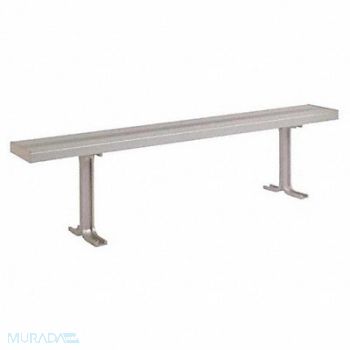 LYON Locker Room Bench 8ft Wide Silver, 9DJ14