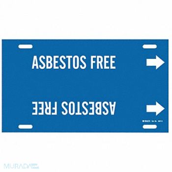 BRADY Pipe Marker Asbestos Free 10in H 24in W, 9DTY2