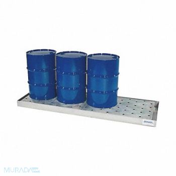 DENIOS Drum Spill Cntnmnt Pallet 4 Drum Steel, 9DXZ2
