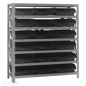 QUANTUM STORAGE SYSTEMS E1525 Bin Shlvng 18inx39inx36in Black, 9DY62
