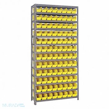 QUANTUM STORAGE SYSTEMS E1506 Bin Shlvng 12inx75inx36in Yellow, 9DY67