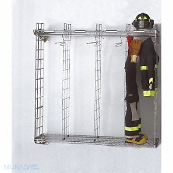 GROVES Turnout Gear Rack Wall Mount 6 Comprtmnt, 9JUU2