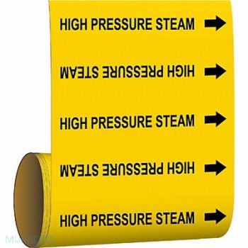BRADY Pipe Mrkr High Prssr Steam 12in H 12in W, 9WM25
