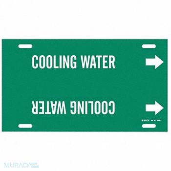 BRADY Pipe Marker Cooling Water 8 in H 16 in W, 9E044