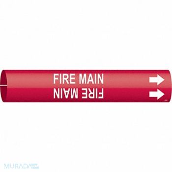 BRADY Pipe Marker Fire Main 2 in H 2 in W, 9E049
