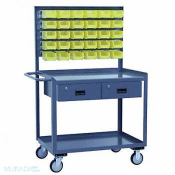 JAMCO Mobile Wrkstion Steel 36 L 24 W 2 Shelf, 9E145