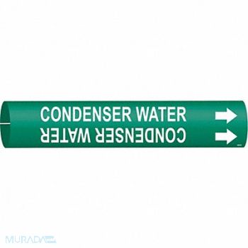 BRADY Pipe Marker Condenser Water 2 13/16in H, 9E202