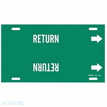 BRADY Pipe Marker Return 10 in H 32 in W, 9E504