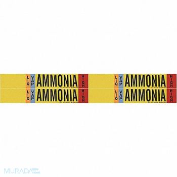 BRADY Pipe Marker Ammonia 1 1/8in H 7in W, 9E512