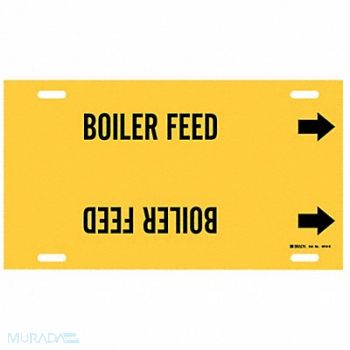 BRADY Pipe Marker Boiler Feed 10 in H 24 in W, 9E537