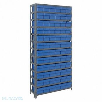 QUANTUM STORAGE SYSTEMS Bin Shlvng 12inx75inx36in Blue, 9EY69