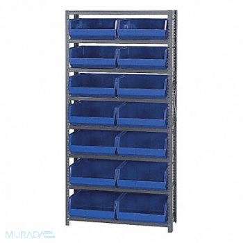 QUANTUM STORAGE SYSTEMS E1500 Bin Shlvng 12inx75inx36in Blue, 9EZ40