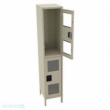 TENNSCO Wrdrb Lockr Clearview 1 Wide 2 Tier Sand, 9FC25
