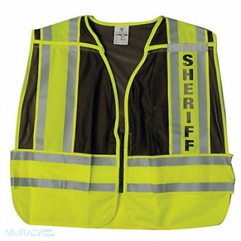 KISHIGO Safety Vest Brown Sheriff M/XL, 9FPP3