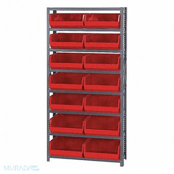 QUANTUM STORAGE SYSTEMS E1500 Bin Shlvng 12inx75inx36in Red, 9G866