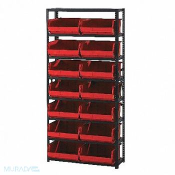 QUANTUM STORAGE SYSTEMS E1499 Bin Shlvng 12inx75inx36in Red, 9J524
