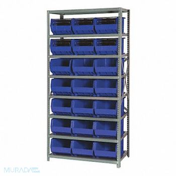 QUANTUM STORAGE SYSTEMS E1501 Bin Shlvng 18inx75inx36in Blue, 9G867