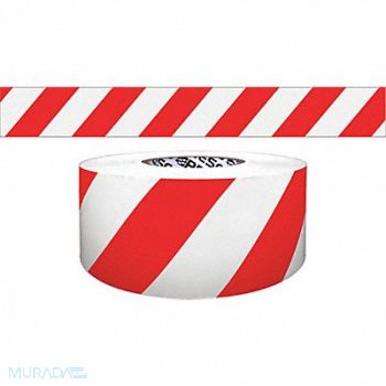 GRAINGER APPROVED Barricade Tape Red/White 200 ft x 3 In, 9GD04