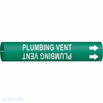 BRADY Pipe Marker Plumbing Vent 2 in W, 9GEG2