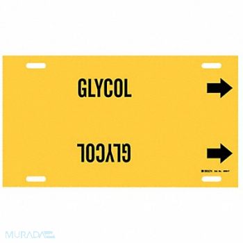 BRADY Pipe Marker Glycol 8 in H 16 in W, 9GEV4
