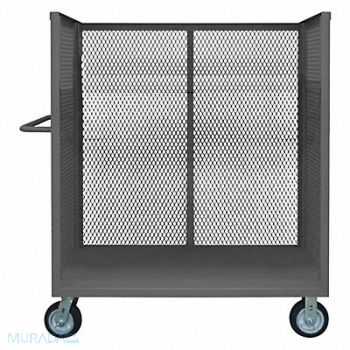 GRAINGER APPROVED 3 Sided Mesh Cart 1 Shelf 2000 lb., 9JE98