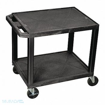 GRAINGER APPROVED Utility Cart 300 lb Cap. Resin 2 Shlvs, 9GMU7