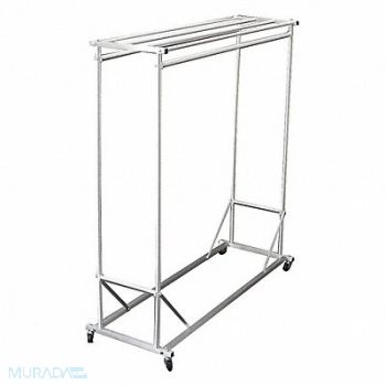 GLARO Double Sided Mobile Coat Rck 48 In Satin, 9HV68