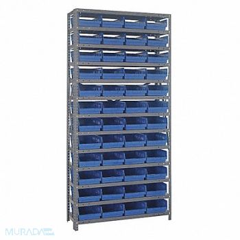 QUANTUM STORAGE SYSTEMS E1508 Bin Shlvng 12inx75inx36in Blue, 9J499