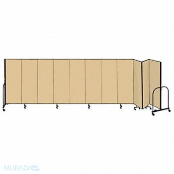SCREENFLEX F1901 Partition 20 Ft 5 In W x 5 Ft H Beige, 9JAE3